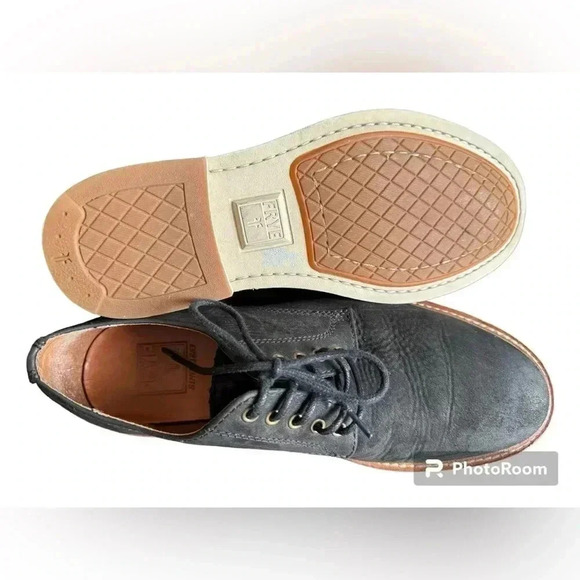 Frye Men’s Black  Leather Lace Up Oxford Flats
Shoes Size 7 - Picture 7 of 11